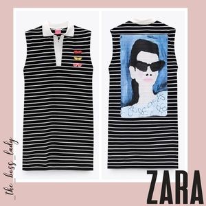 NWT ZARA dress striped embroidered Natacha Paschal collab PARIS